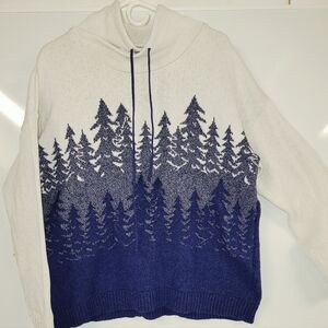 Icelandic Pullover High Neck Tree Echo Chunky Eco Cotton Country by Parkhurst XL